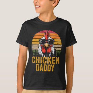 Chicken Daddy Vintage Rooster For Dad Farmer Fathe T-Shirt