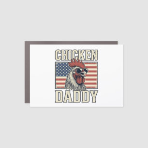 Chicken Daddy Vintage Rooster Patriotic Car Magnet