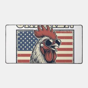 Chicken Daddy Vintage Rooster Patriotic Desk Mat