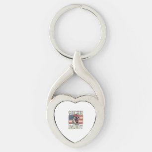 Chicken Daddy Vintage Rooster Patriotic Keychain