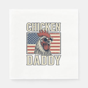 Chicken Daddy Vintage Rooster Patriotic Napkins