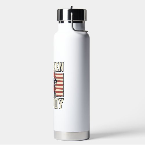 Chicken Daddy Vintage Rooster Patriotic Water Bottle