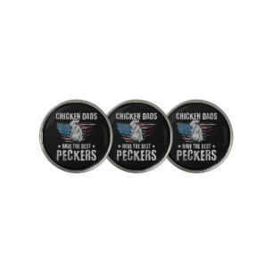 Chicken Dads Have The Best Peckers Ever Funny Adul Golf Ball Marker