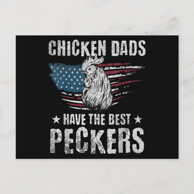 Chicken Dads Have The Best Peckers Ever Funny Adul Postcard (Front)