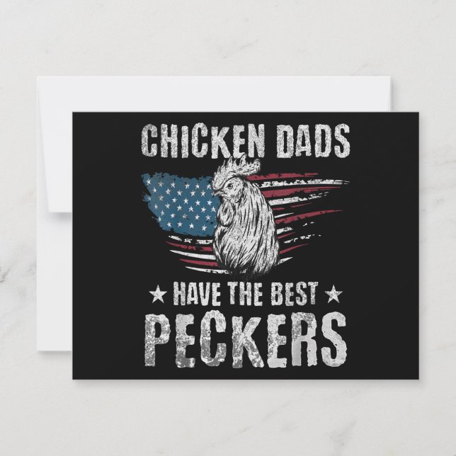 Chicken Dads Have The Best Peckers Ever Funny Adul Save The Date (Front)