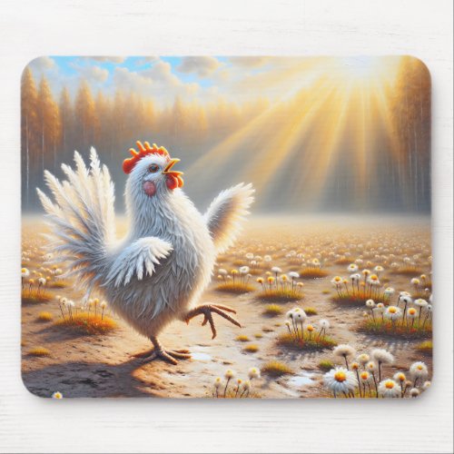Chicken Dancing In Sunshine Mouse Pad