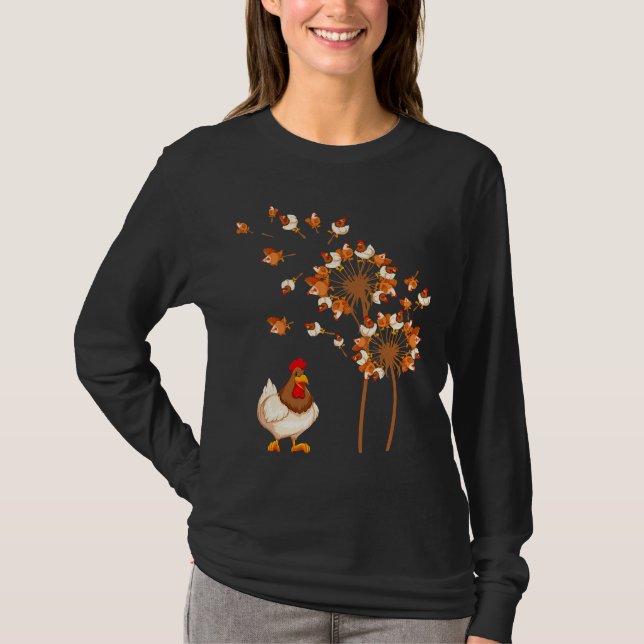 Chicken Dandelion Flower Chicken T-Shirt (Front)