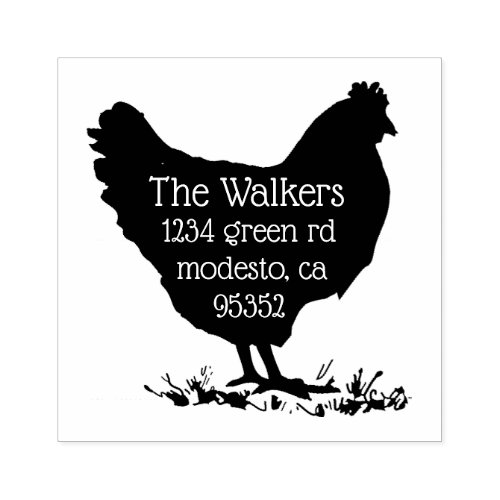 Chicken Decorative Return Address Stamp