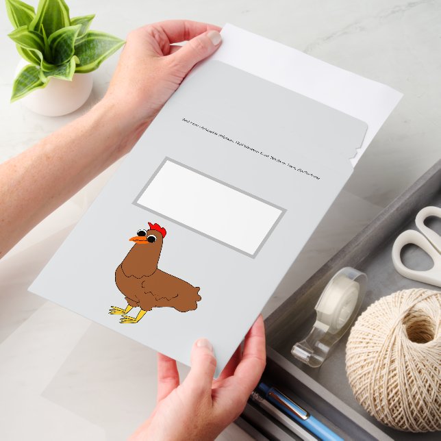 Chicken Design Any Colour Background Envelope Mailers (Desk)