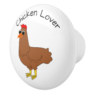 Chicken Design Personalised Ceramic Knob