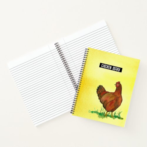 Chicken Diary Rhode Island Red Hen Business  Notebook