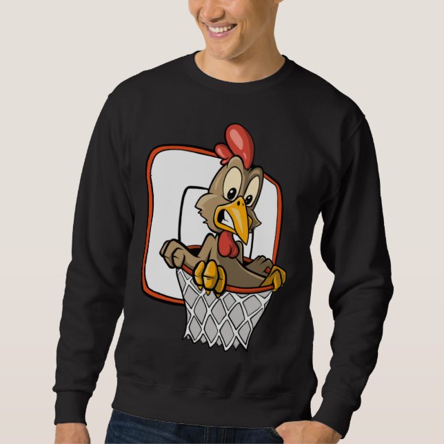 Chicken Dunking Basketball Sweatshirt (Front)