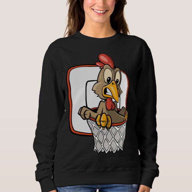 Chicken Dunking Basketball Sweatshirt (Front)