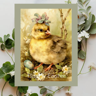 Chicken Easter Eggs Forest Holiday Postcard