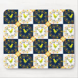 Chicken easter folk pattern mouse pad
