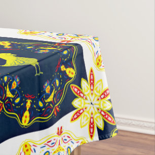 Chicken easter folk pattern tablecloth