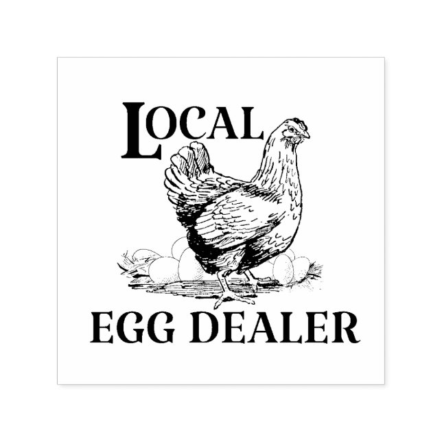 Chicken Egg Dealer Funny Rubber Stamp (Design)