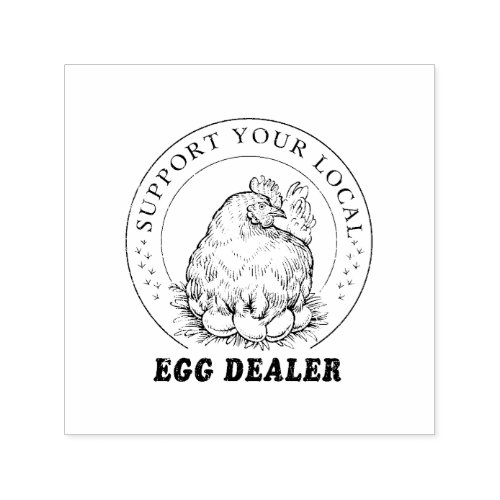 Chicken Egg Dealer Funny Rubber Stamp