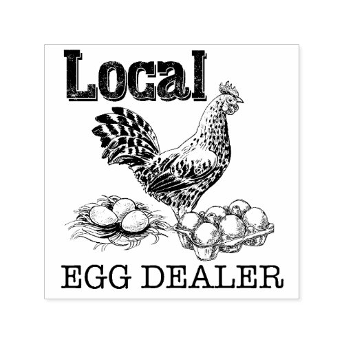 Chicken Egg Dealer Rubber Stamp