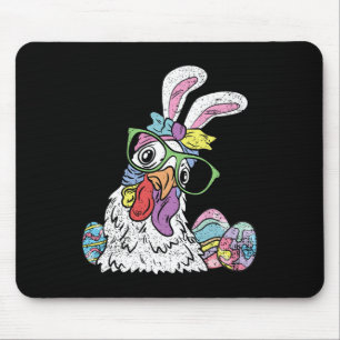 Chicken Egg Hunting Easter Bunny Ears Farm Animal Mouse Pad