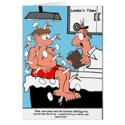 Chicken & Egg Pox Funny Gifts Tees & Collectibles Cards (Front)