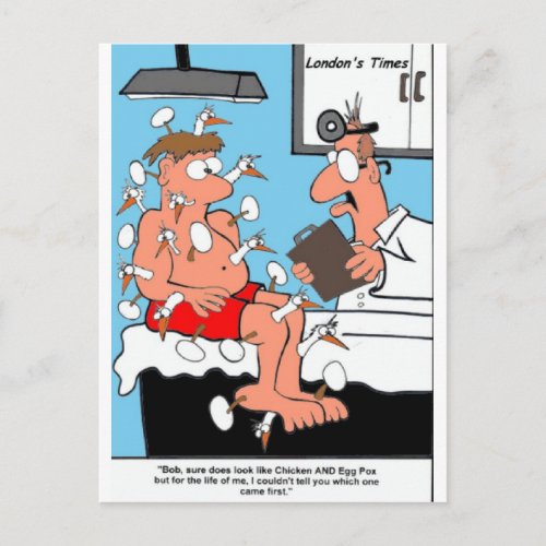 Chicken  Egg Pox Funny Gifts Tees  Collectibles Postcard