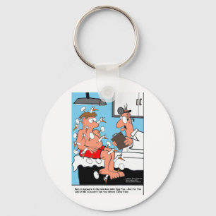 Chicken & Egg Pox Funny Medical Gifts & Cards Keychain