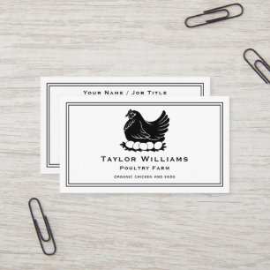Chicken Eggs Farm Farmer Farmhouse Black And White Business Card
