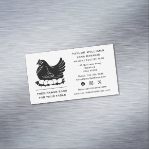 Chicken Eggs Farm Farmer Farmhouse Social Media Business Card Magnet