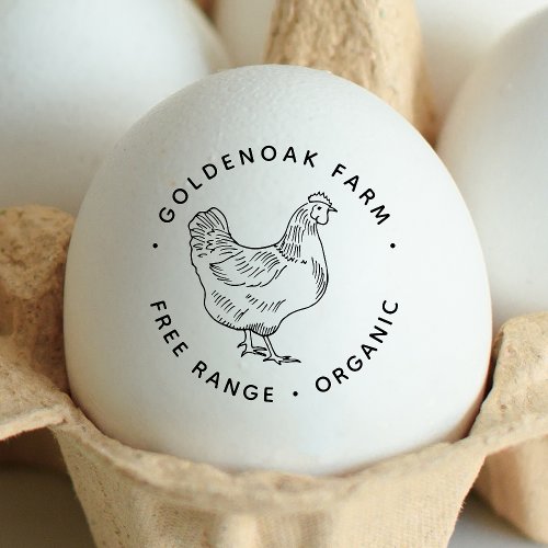 Chicken Eggs Personalized Simple Hand Sketch Farm  Rubber Stamp