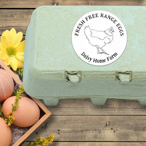 Chicken Eggs Simple Hand Drawn Personalized Classic Round Sticker