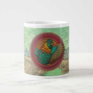 Chicken emblem design giant coffee mug