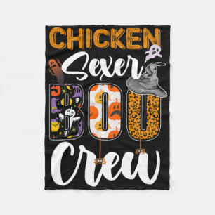 Chicken-er Boo Crew Ghost Funny Halloween Matching Fleece Blanket