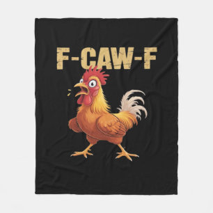Chicken F-Caw-F Classic Funny Retro Fleece Blanket