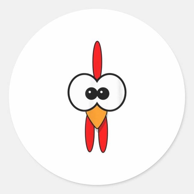 Chicken Face Halloween Costume Funny gift fo Classic Round Sticker (Front)