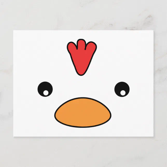 Chicken Face Postcard | Zazzle
