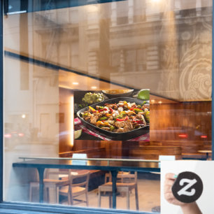 Chicken Fajitas Mexican Restaurant Food Picture  Window Cling