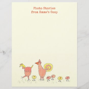 Chicken Family Blank Craft Scrapbook Paper by DustyFarmPaper at Zazzle