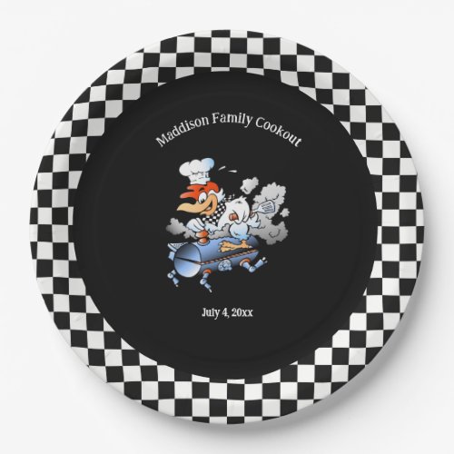 Chicken Family Cookout Custom  Paper Plates