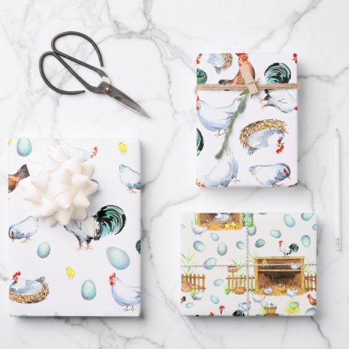 Chicken Family Farmhouse Wrapping Paper