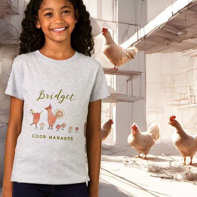 Chicken Family Illustrated Coop Manager T-Shirt (Creator Uploaded)