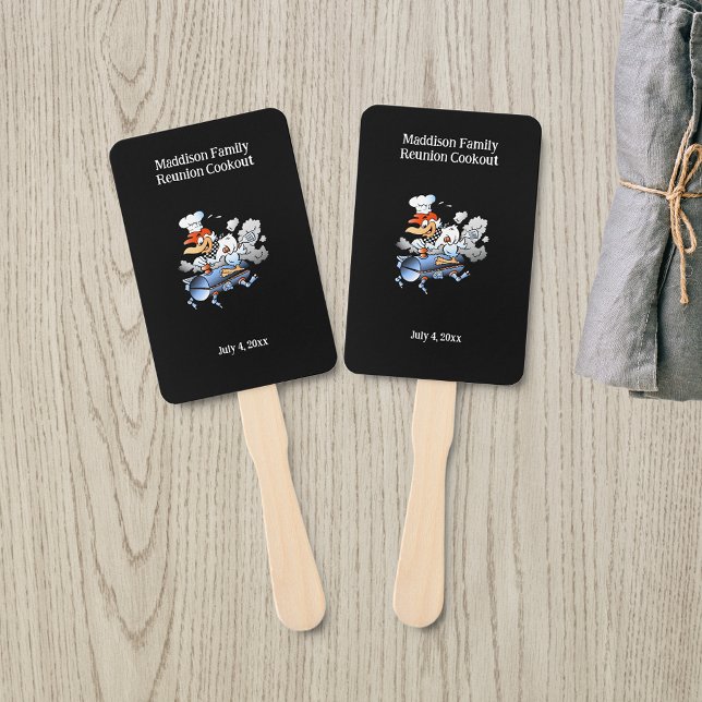 Chicken Family Reunion Cookout Custom  Hand Fan (Creator Uploaded)