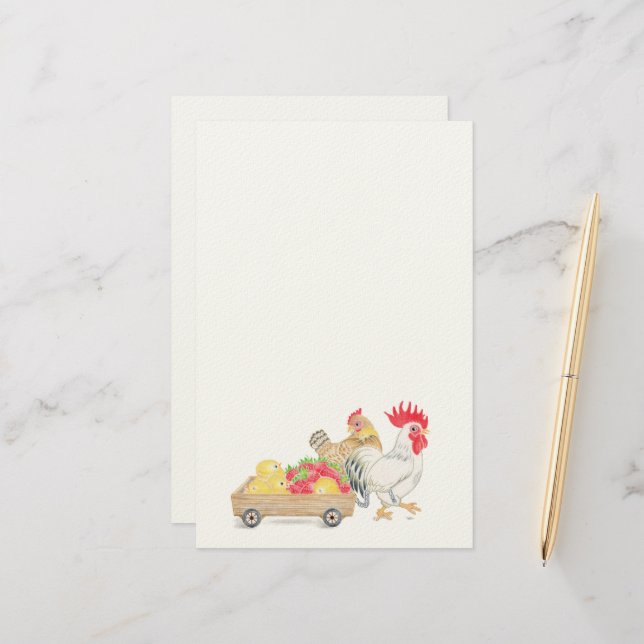 Chicken Family Stationery  (Front/Back In Situ)