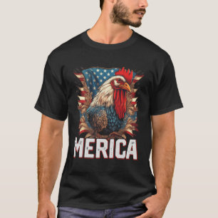 Chicken Farm 4Th Of July American Flag America Usa T-Shirt