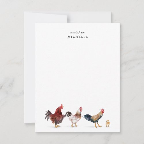 Chicken Farm Animal Note Card