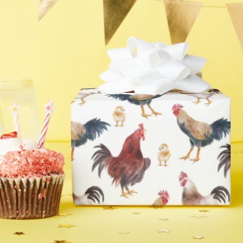 Chicken Farm Animal Pattern Wrapping Paper