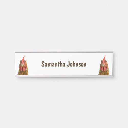 Chicken Farm Animal Photo Personalized Name Door Sign