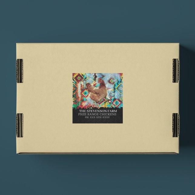 Chicken Farm Broiler Meat Birds Free Range Square  Sticker (Creator Uploaded)