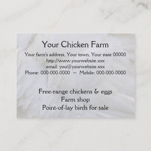 Chicken farm business card Zazzle