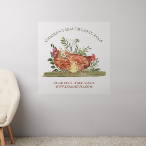 Chicken Farm Chick organic eggs Wall Decal